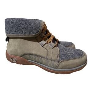 Chaco Barbary Waterproof Gray Leather Boot Women size 8